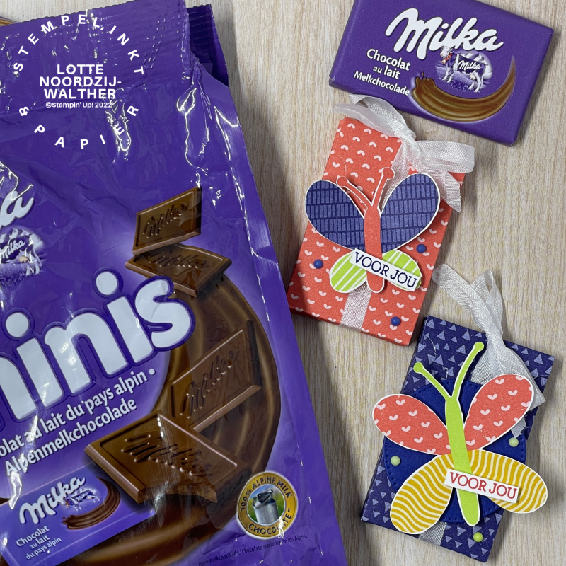 Butterfly Kisses Milka mini klein bedankje – Stempel, Inkt & Papier bloghop