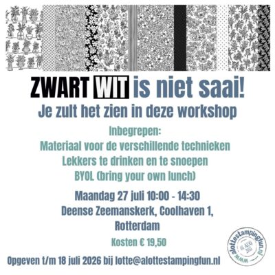 Zwart-Wit Workshop op 27 juli in Rotterdam